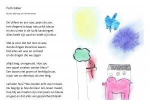 full colour tekening met gedicht pg